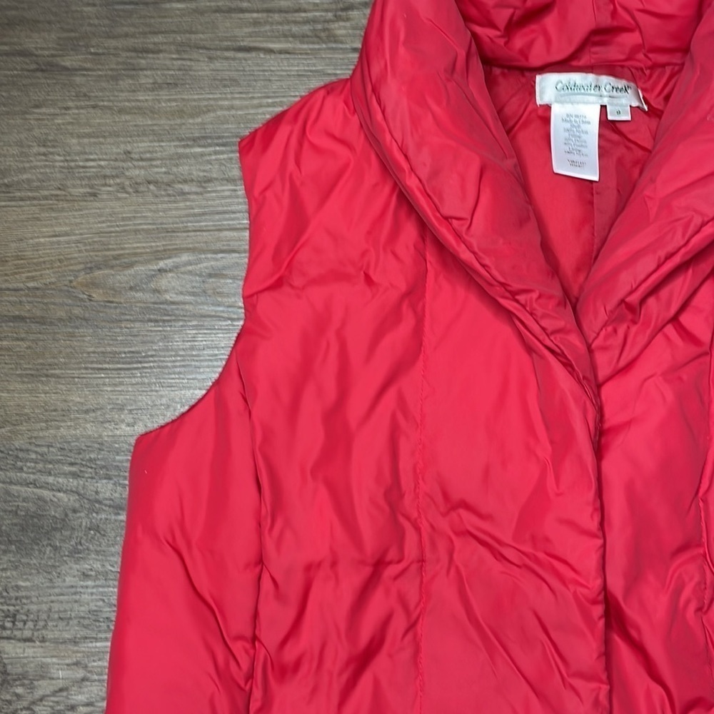 Coldwater Creek Women’s Red Button Down Puffy Vest size small - Picture 3 of 9